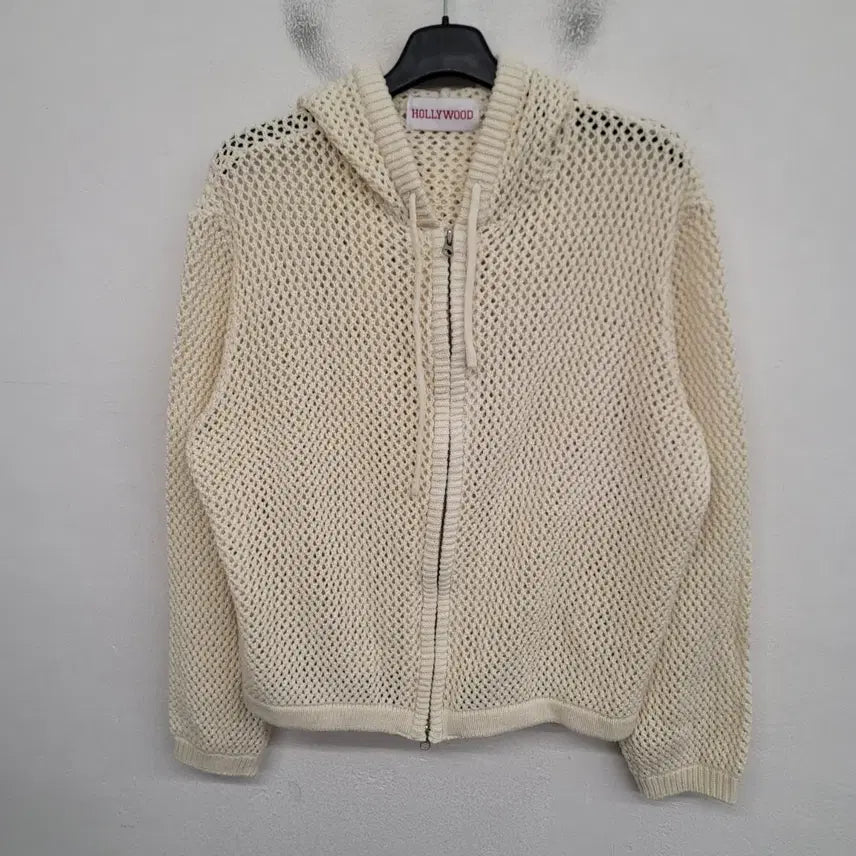 [BUNJANG] HOLLYWOOD Punching Knit Hooded Zip-up / [100/L] HOLLYWOOD 펀칭 니트 후드 집업