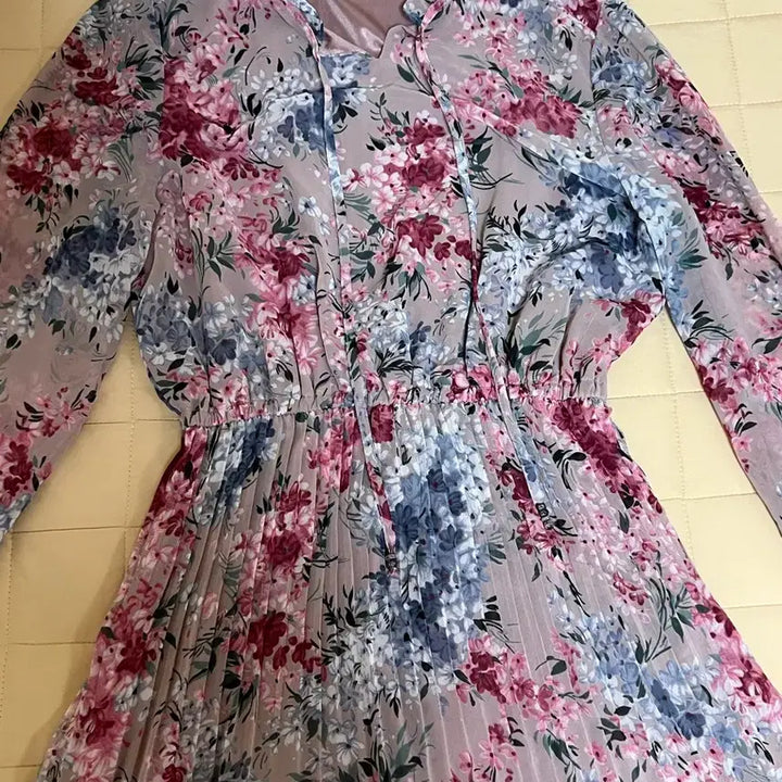 [BUNJANG] NAMU GRIM Floral Chiffon Long Dress / NAMU GRIM 플라워 쉬폰 롱 원피스
