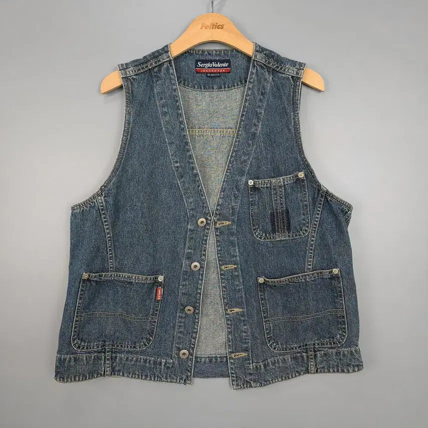 [BUNJANG] Sergio Valente Denim Work Vest / 세르지오 발렌테 Sergio Valente 데님 워크 베스트 95