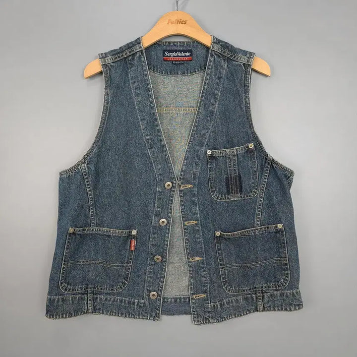 [BUNJANG] Sergio Valente Denim Work Vest / 세르지오 발렌테 Sergio Valente 데님 워크 베스트 95