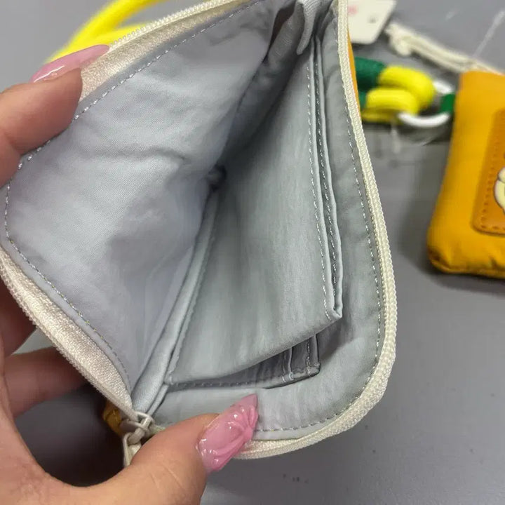 [BUNJANG] Usagi Chiikawa Pompompurin Card Wallet with Coin Purse / 우사기 치이카와 폼폼푸린 카드지갑 겸 동전지갑 스트랩