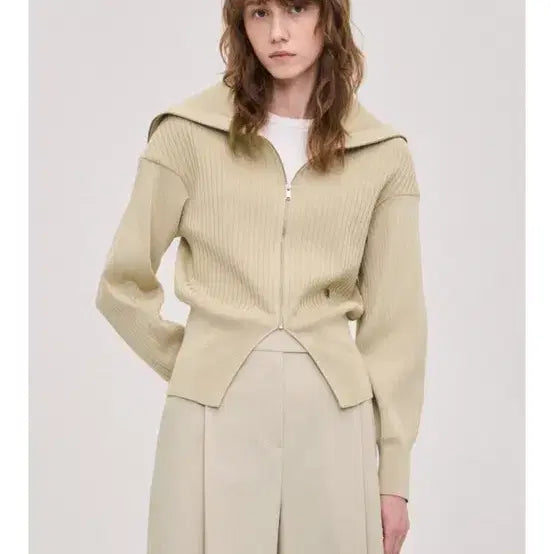 [BUNJANG] System Sailor Collar Bold Rib Knit Jumper / (새상품)더한섬닷컴 시스템 system 세일러 칼라 볼드 리브 니트 점퍼