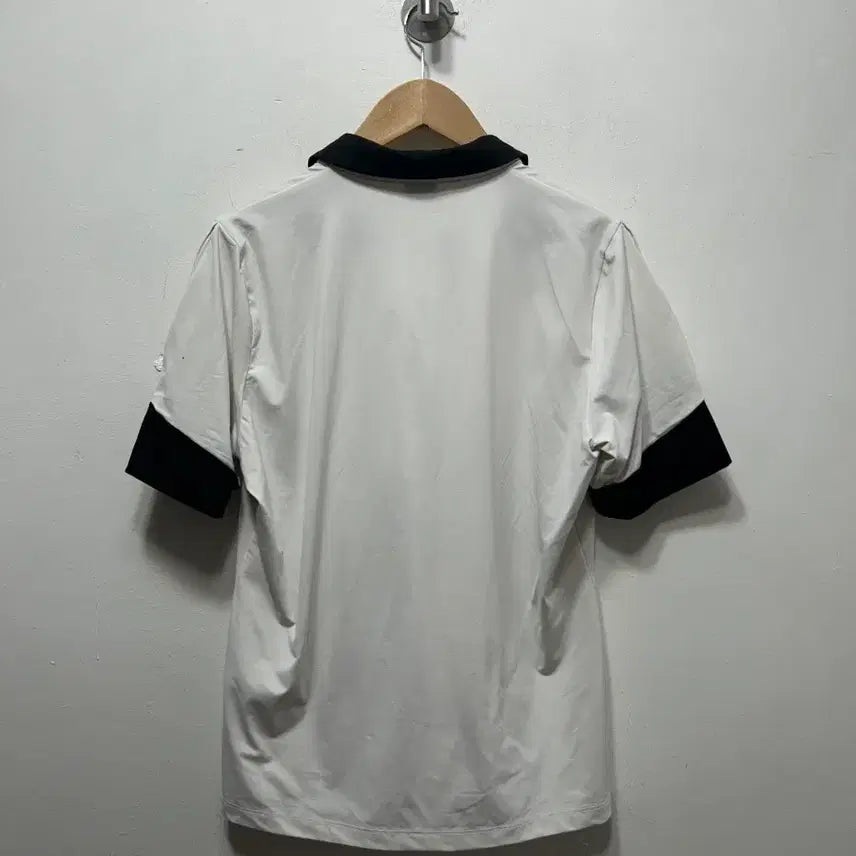 [BUNJANG] Renoma Golf White Black Color Block Polo Shirt / 레노마 골프 화이트 블랙 배색 반팔 카라티 100사이즈