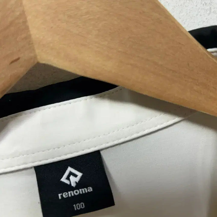 [BUNJANG] Renoma Golf White Black Color Block Polo Shirt / 레노마 골프 화이트 블랙 배색 반팔 카라티 100사이즈