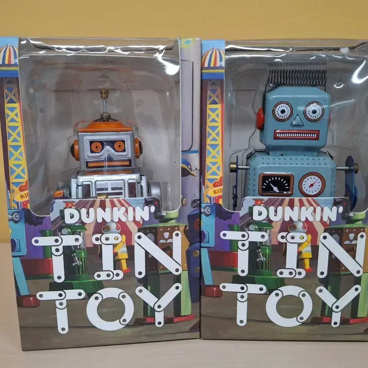 [SOLD OUT] 던킨 Tin Toy 로봇 피규어 2종 새제품