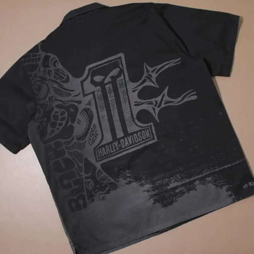 [BUNJANG] Harley-Davidson Back Graphic Work Shirt / Harley-Davidson 할리 데이비슨 백 그래픽 워크 셔츠