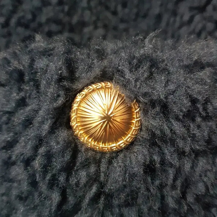 [BUNJANG] Wool 100% Blue Blouson Jacket with Gold Buttons / 양모100 뽀글이 블루종 자켓 금장 단추