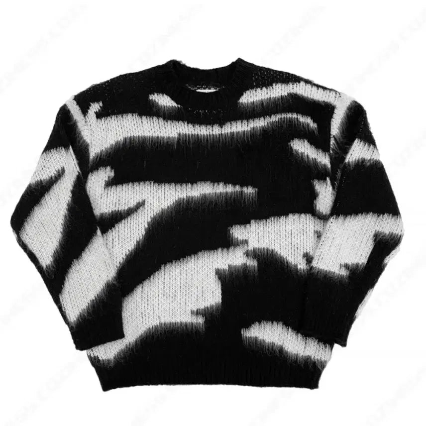 [BUNJANG] Angora Mohair Zebra Knit Sweater / 앙고라 모헤어 지브라 니트