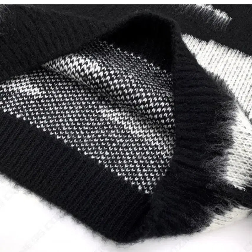 [BUNJANG] Angora Mohair Zebra Knit Sweater / 앙고라 모헤어 지브라 니트