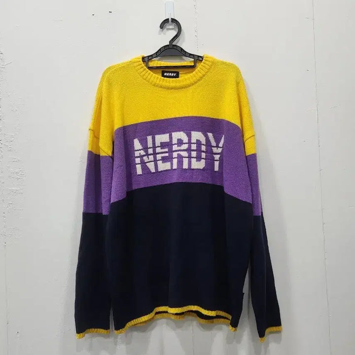 [BUNJANG] Nerdy Big Logo Oversized Knit Sweater (Men&