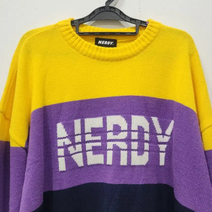 [BUNJANG] Nerdy Big Logo Oversized Knit Sweater (Men&