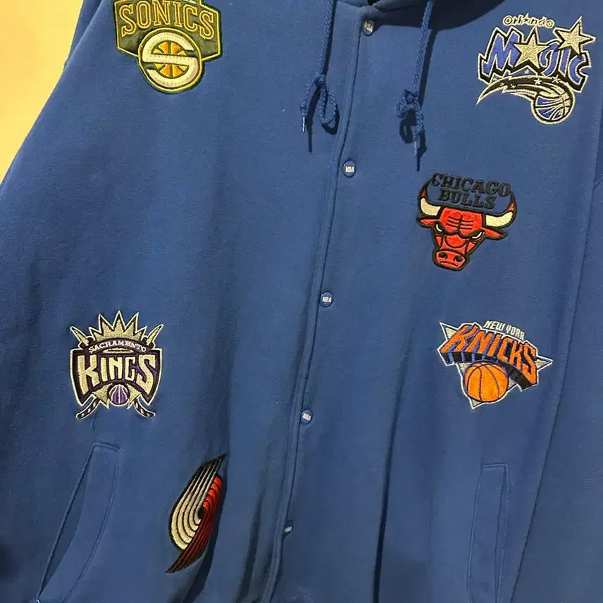 [BUNJANG] NBA 00s Vintage Snap Hooded Jacket / 빈티지 00s NBA 스냅 후드자켓