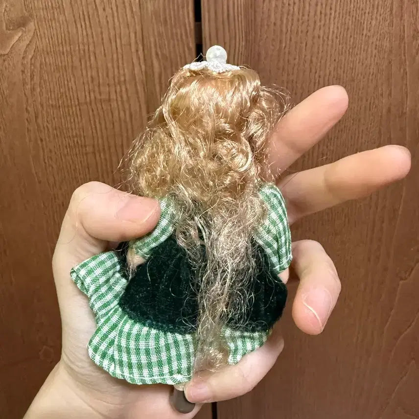 [BUNJANG] Vintage Doll Green Check Dress / 빈티지 인형 그린 체크 드레스 금발머리