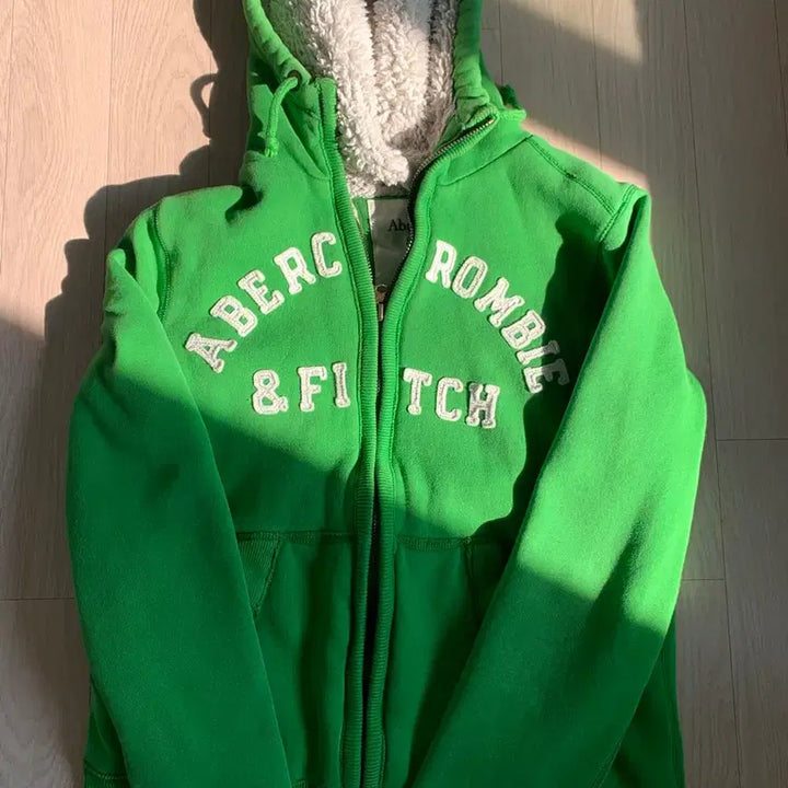 [BUNJANG] Abercrombie Green Hoodie / 아베크롬비 후드집업 연두 초록 말차