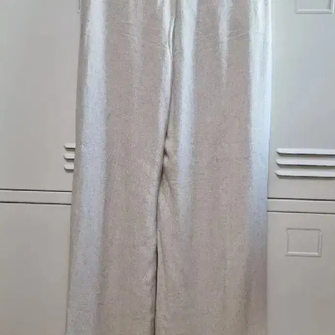 [BUNJANG] Closet9 Linen Pintuck Wide Slacks - Beige, S / 클로젯나인 린넨 핀턱 와이드 슬랙스 - 베이지,S
