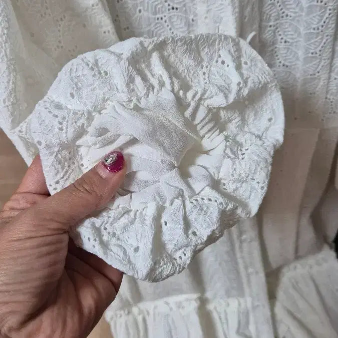 [BUNJANG] DeWL White Punching Midi Dress / 듀엘 화이트펀칭 원피스(새옷55)
