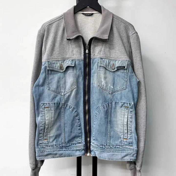 [SOLD OUT] 돌체앤가바나 투 패널 데님앤스웻 집업 자켓
