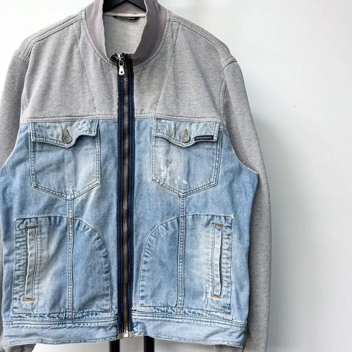 [SOLD OUT] 돌체앤가바나 투 패널 데님앤스웻 집업 자켓