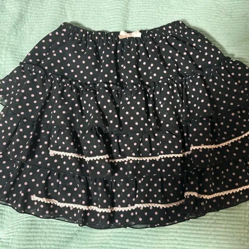 [BUNJANG] Vintage Himegyaru Dot Mini Skirt / 빈티지 히메갸루 도트 스커트