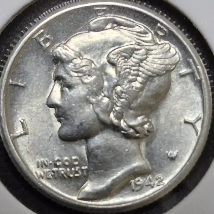[SOLD OUT] 1942년s 미국 머큐리 다임 더블다이 주조 오류 은화 완전 미사용