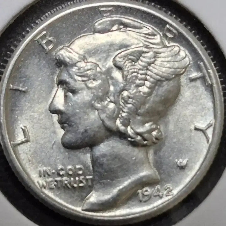 [SOLD OUT] 1942년s 미국 머큐리 다임 더블다이 주조 오류 은화 완전 미사용