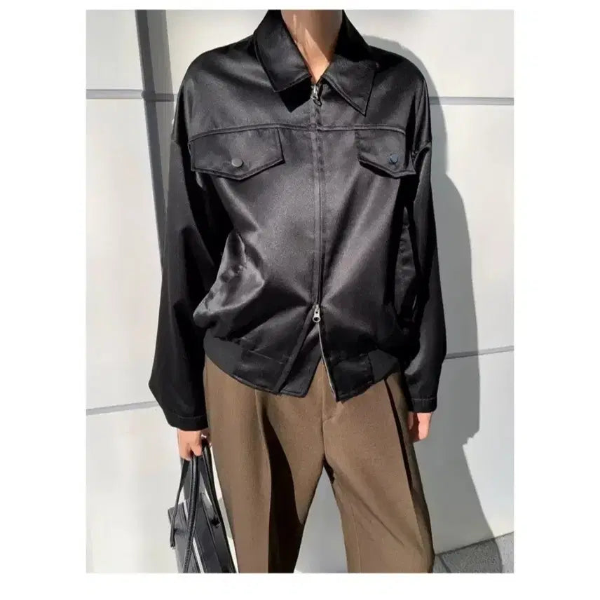 [SOLD OUT] 45번가 새틴 블루종 점퍼 - 블랙,프리