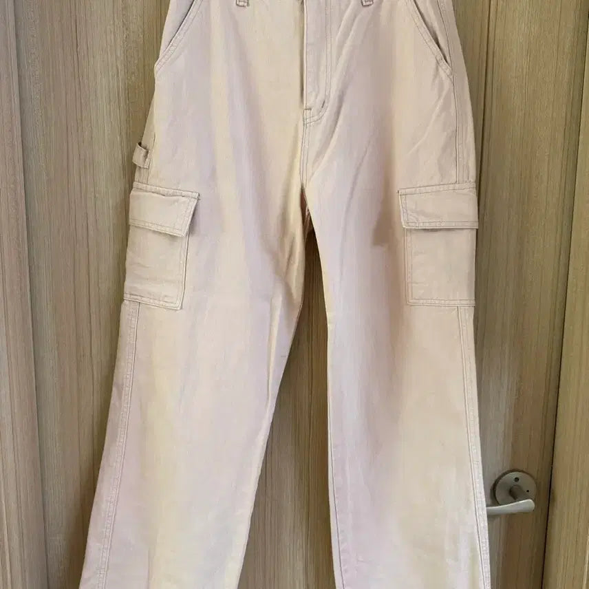 [BUNJANG] Pink Cargo Wide Pants / 연핑크 카고 와이드 팬츠