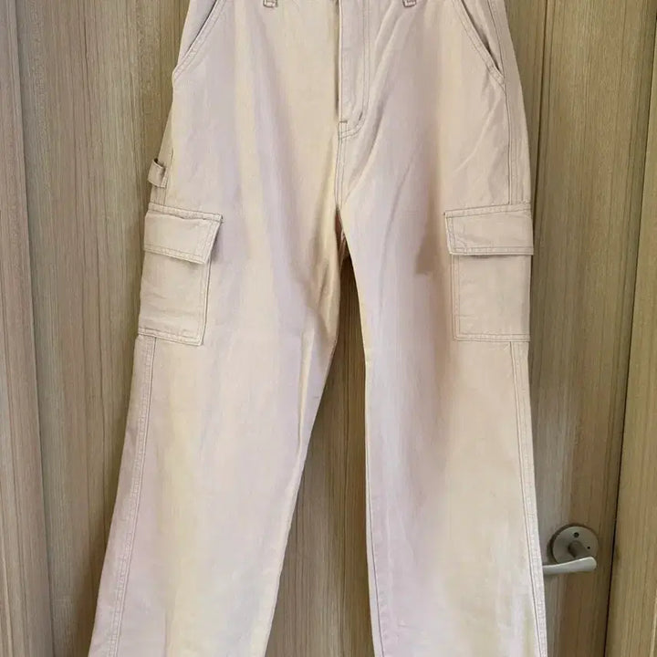 [BUNJANG] Pink Cargo Wide Pants / 연핑크 카고 와이드 팬츠