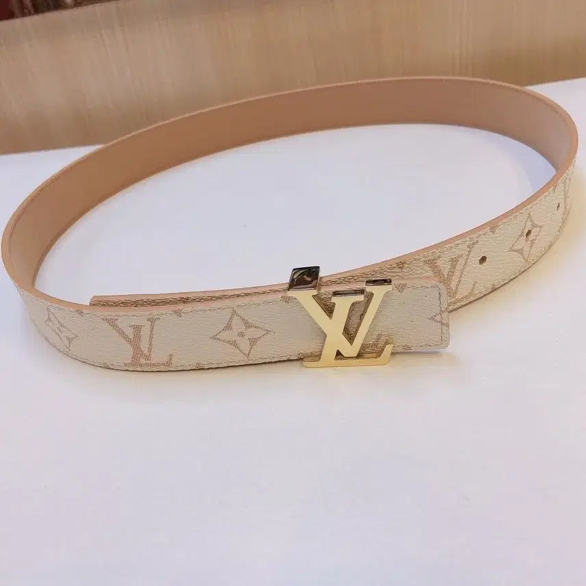 [BUNJANG] Louis Vuitton Monogram Ivory Belt / 루이비통 모노그램 벨트 아이보리 금장
