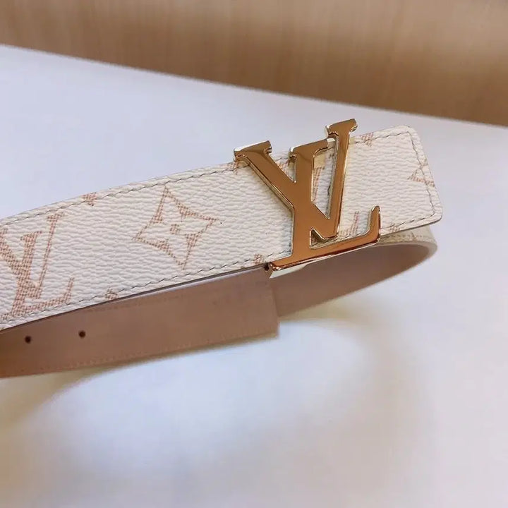 [BUNJANG] Louis Vuitton Monogram Ivory Belt / 루이비통 모노그램 벨트 아이보리 금장