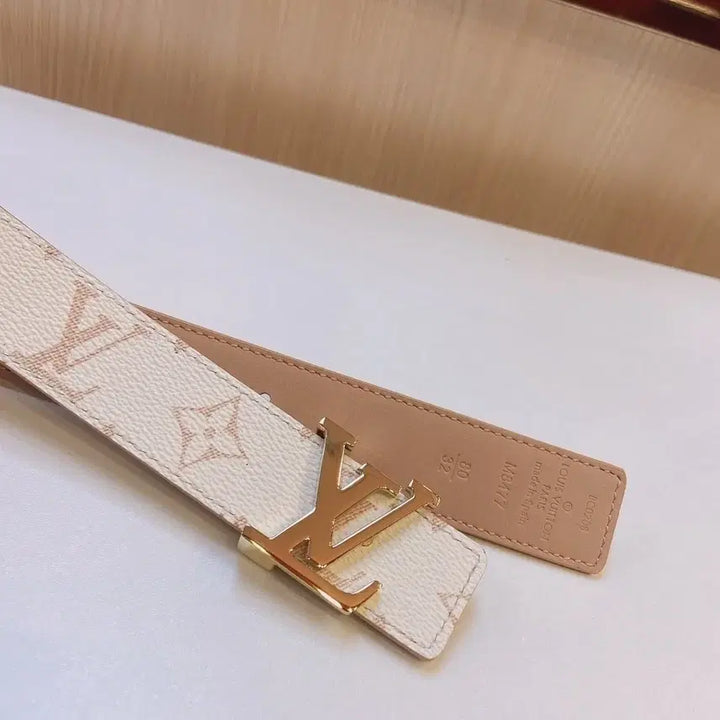 [BUNJANG] Louis Vuitton Monogram Ivory Belt / 루이비통 모노그램 벨트 아이보리 금장