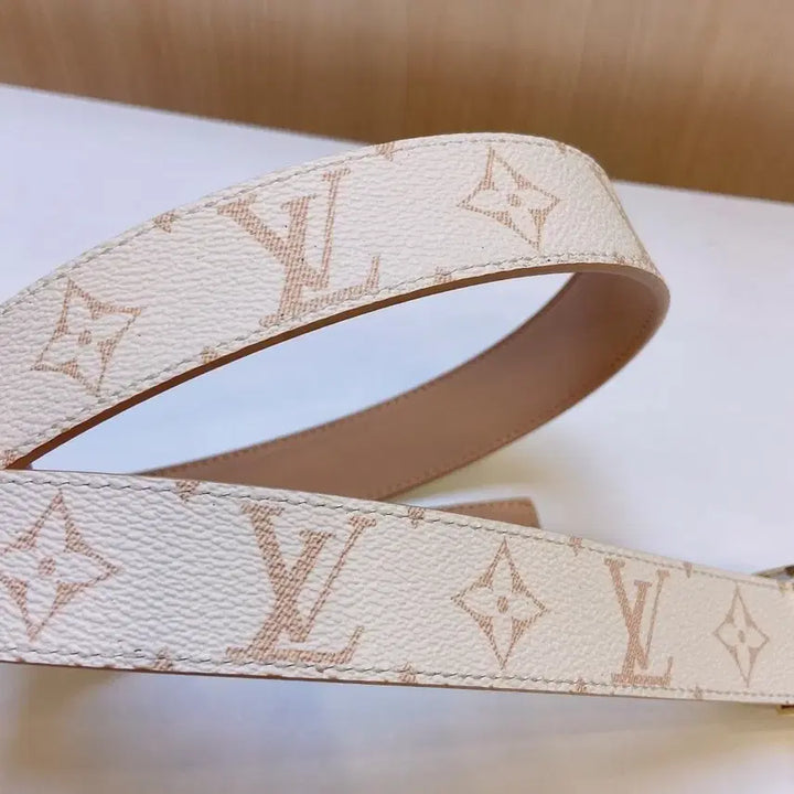 [BUNJANG] Louis Vuitton Monogram Ivory Belt / 루이비통 모노그램 벨트 아이보리 금장