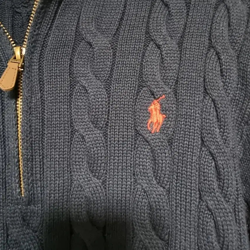 [BUNJANG] Polo Half-Zip Knit Sweater / 폴로 반집업 니트