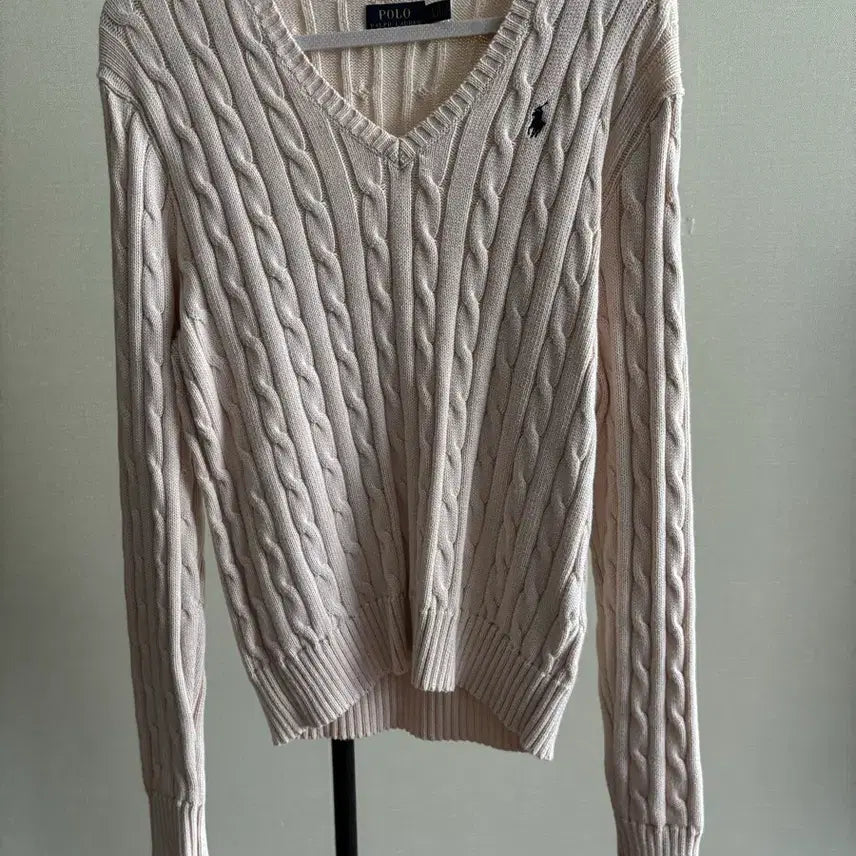 [BUNJANG] Polo Ralph Lauren Ivory Cable Knit Sweater L / 폴로 랄프로렌 아이보리 케이블 니트 L