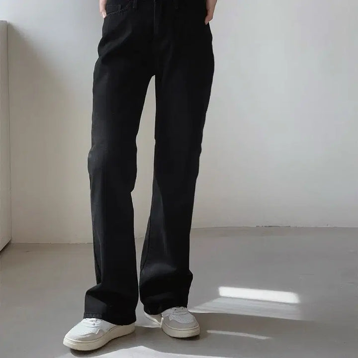 [BUNJANG] Slowand Premium Semi Bootcut Black Jeans XS / [옷장정리]슬로우앤드 프리미엄 세미부츠컷 블랙진 기본XS