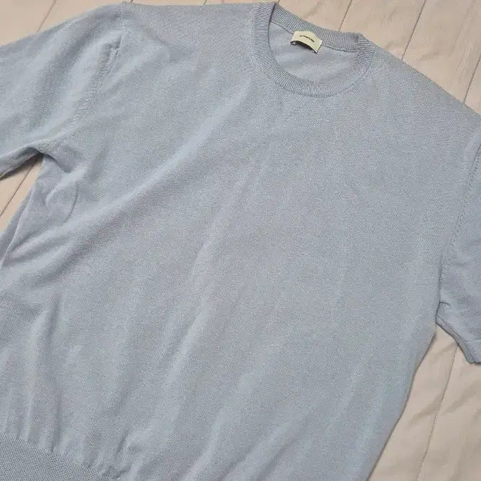 [BUNJANG] In The Row Plain Half Sleeve Knit (Sky Blue/Size 3) / 인더로우 플레인 하프 반팔니트 (하늘색/3사이즈)