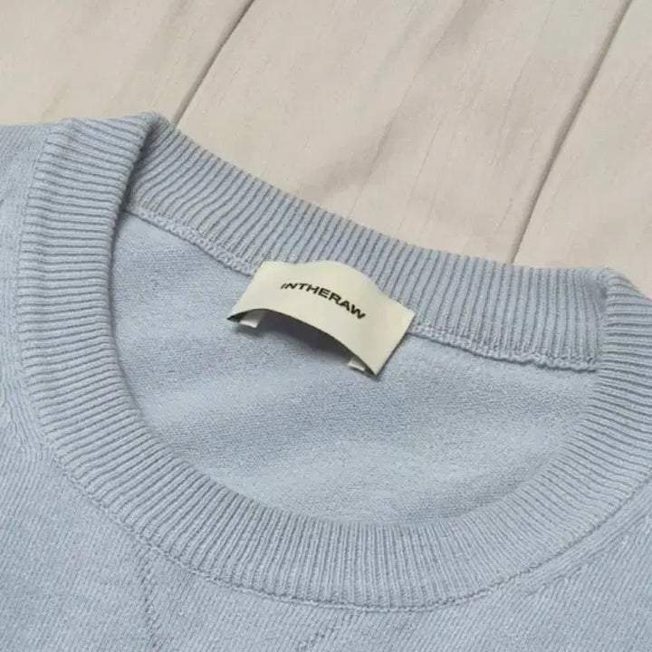 [BUNJANG] In The Row Plain Half Sleeve Knit (Sky Blue/Size 3) / 인더로우 플레인 하프 반팔니트 (하늘색/3사이즈)