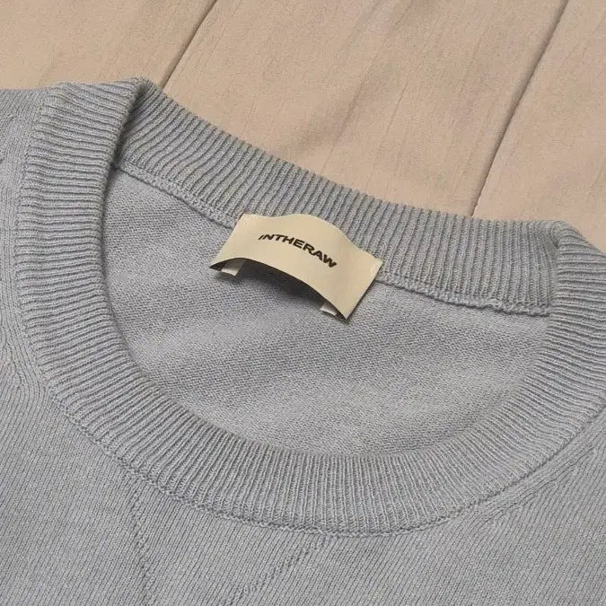[BUNJANG] In The Row Plain Half Sleeve Knit (Sky Blue/Size 3) / 인더로우 플레인 하프 반팔니트 (하늘색/3사이즈)