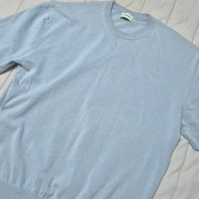 [BUNJANG] In The Row Plain Half Sleeve Knit (Sky Blue/Size 3) / 인더로우 플레인 하프 반팔니트 (하늘색/3사이즈)