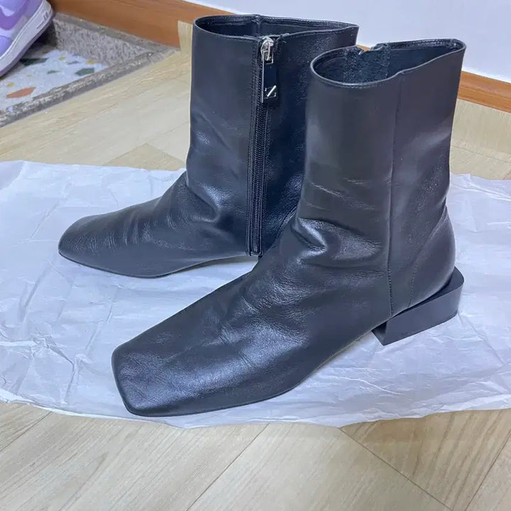 [BUNJANG] ZARA Leather Ankle Boots / 자라 가죽 부츠 블랙 40
