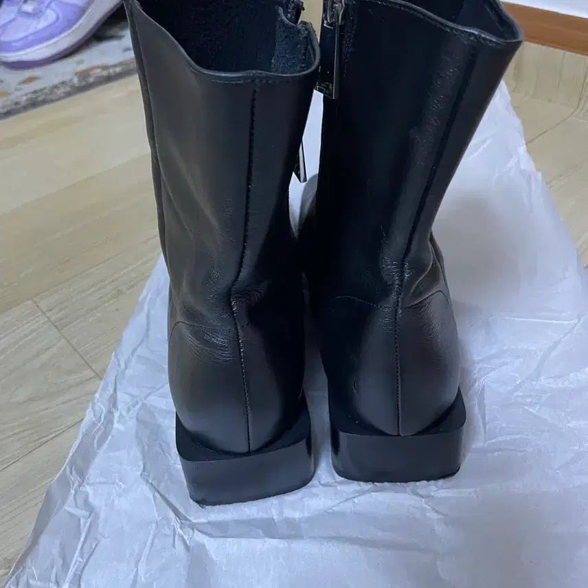[BUNJANG] ZARA Leather Ankle Boots / 자라 가죽 부츠 블랙 40