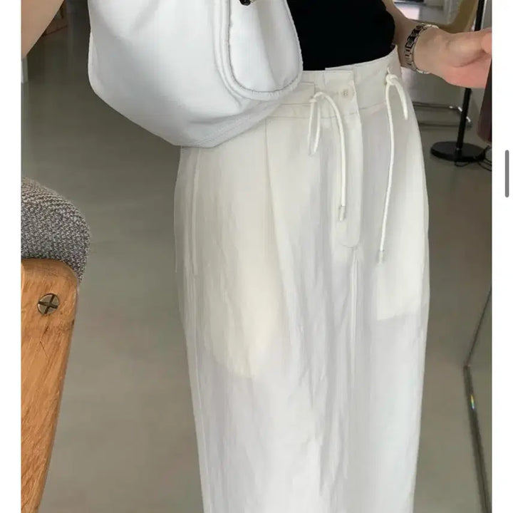 [BUNJANG] The Brunch Becky String H-Line Long Skirt Cream (M) / 더 브런치 BR베키 스커트 스트링 H라인 롱치마 크림m