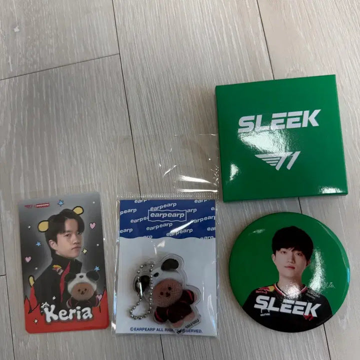 [BUNJANG] Apeach Keria Bundle Set / 어프어프 케리아 키링, 포카 &amp; 슬릭 손거울 일괄 (새상품)