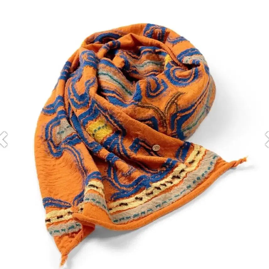 [BUNJANG] Kapital Wool Pap Ainui Happy Muffler Orange / KAPITAL 캐피탈 울 팝 아이누 해피 머플러 오렌지