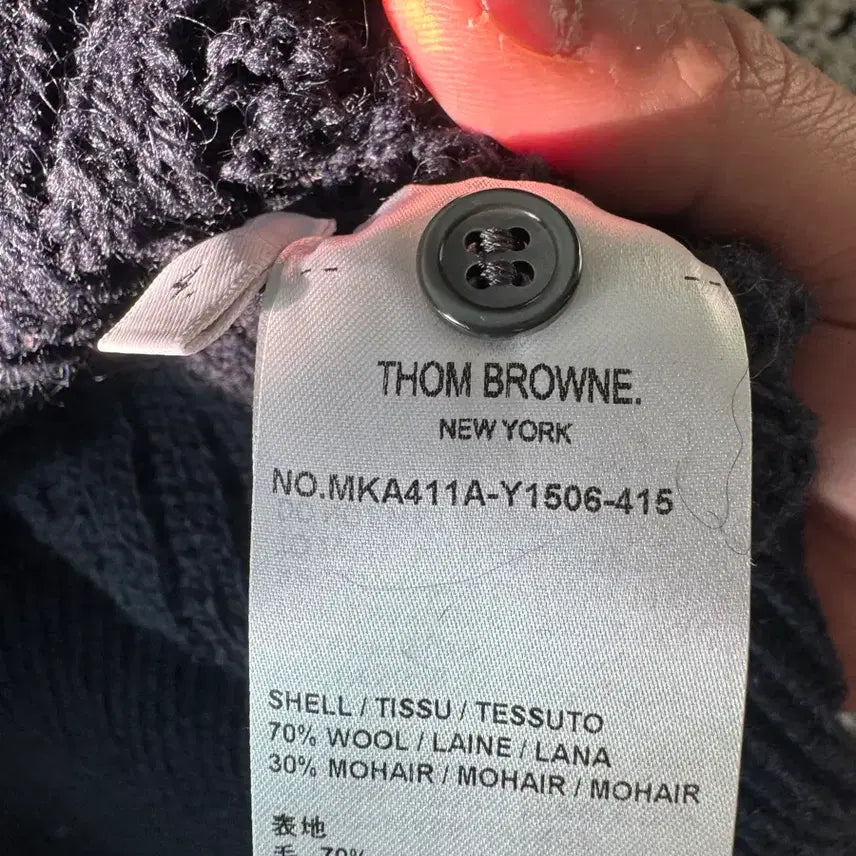 [BUNJANG] Thom Browne Donegal Cable Crewneck Pullover Navy / [4]톰브라운 도네갈 케이블 사선 크루넥 풀오버 네이비