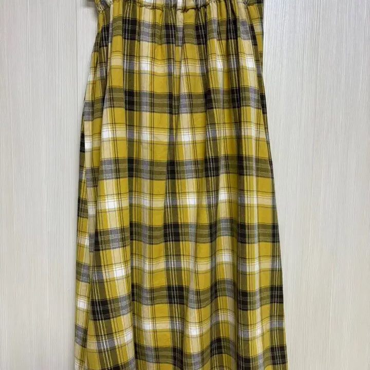 [BUNJANG] Lugnoncure Yellow Check Long Skirt / 옐로우 체크 롱 스커트