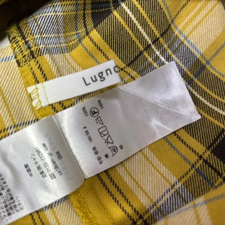 [BUNJANG] Lugnoncure Yellow Check Long Skirt / 옐로우 체크 롱 스커트