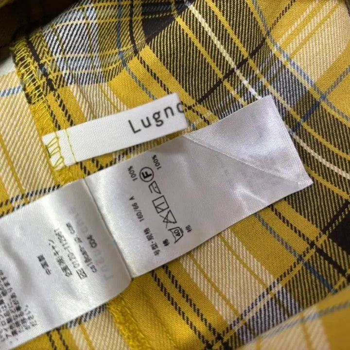 [BUNJANG] Lugnoncure Yellow Check Long Skirt / 옐로우 체크 롱 스커트