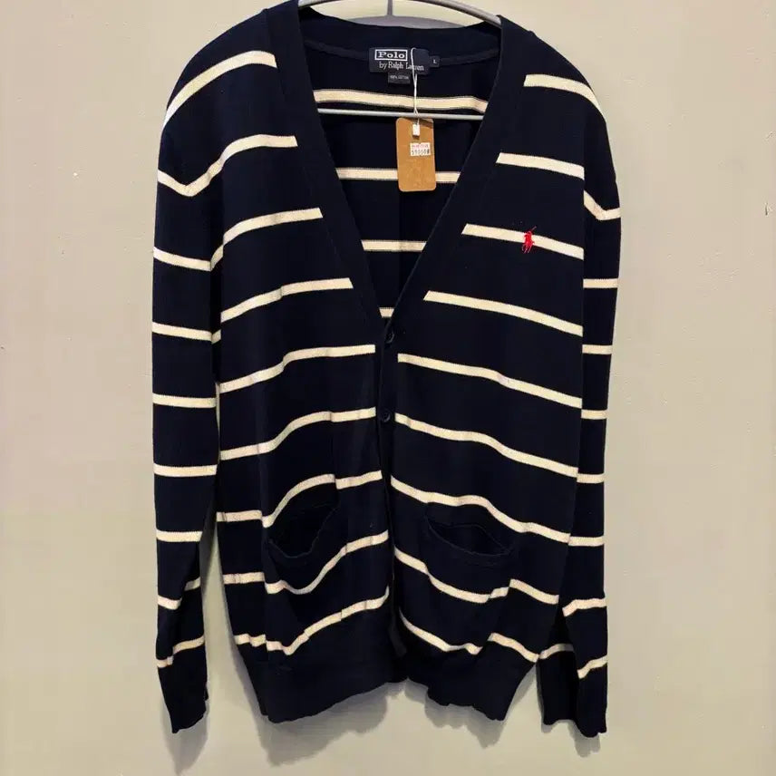 [BUNJANG] Polo Ralph Lauren Striped Knit Cardigan / 폴로 랄프로렌 정품 스트라이프 니트 가디건