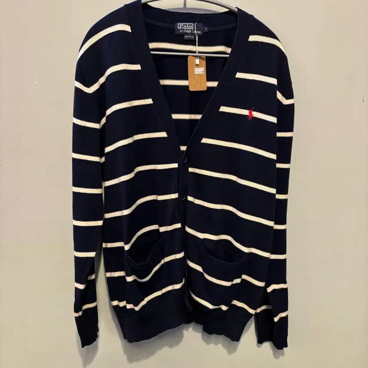 [BUNJANG] Polo Ralph Lauren Striped Knit Cardigan / 폴로 랄프로렌 정품 스트라이프 니트 가디건